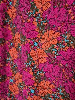 LuLaRoe Floral Midi Dress in Fuchsia & Orange XL